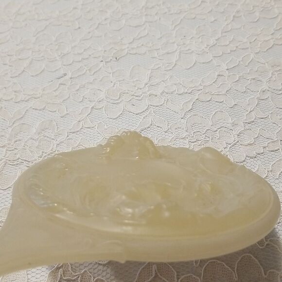 Vintage Art Nouveau hand mirror 3D with lady and flowers - Picture 6 of 12